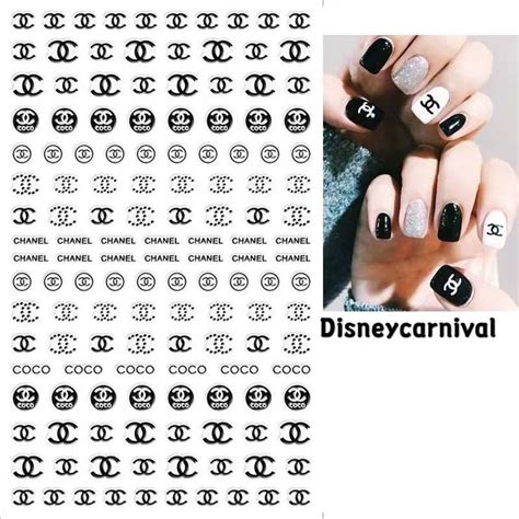 chanel nail stamp|chanel nail art.